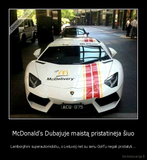mcdonalds, pristatymas, i, namus,lamborghini