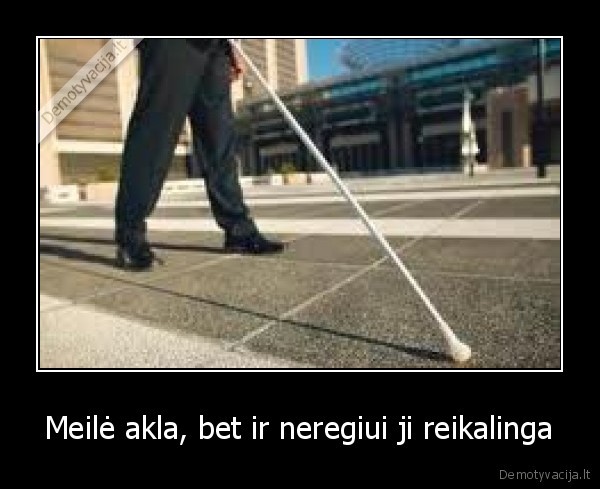 Meilė akla, bet ir neregiui ji reikalinga