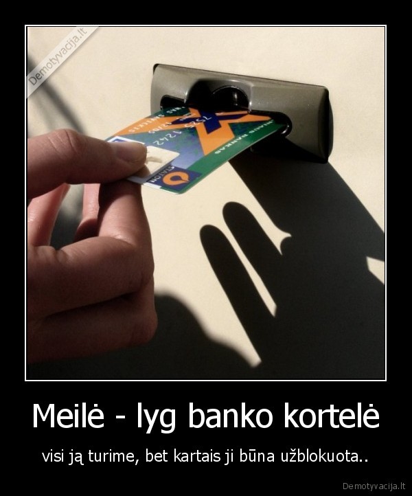 kortele, meile, bankas