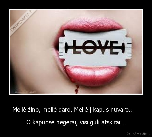Meilė žino, meilė daro, Meilė į kapus nuvaro…   