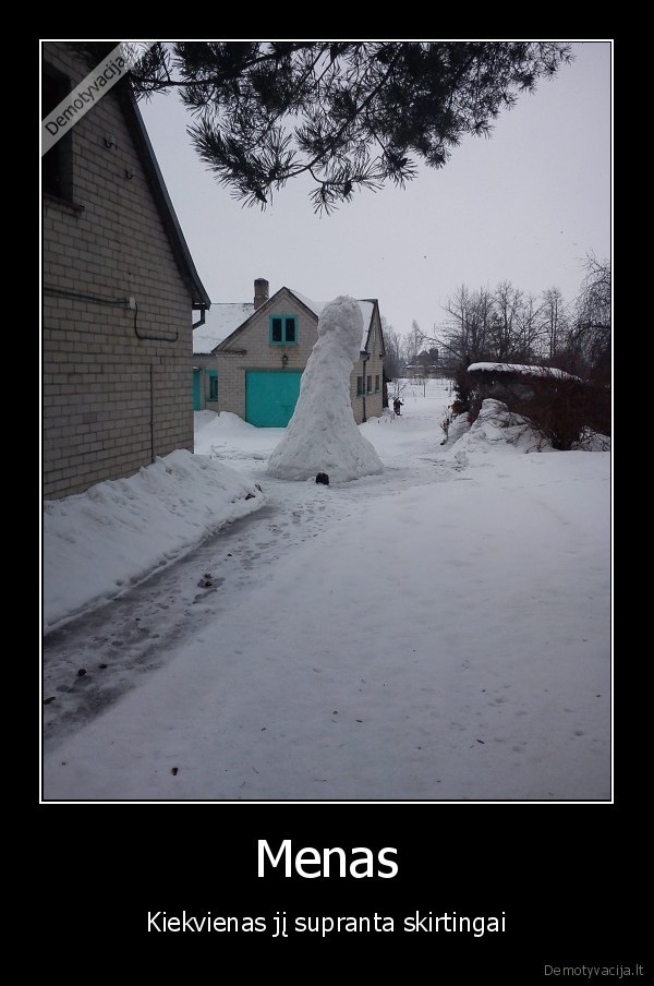 menas,sniegas,statula