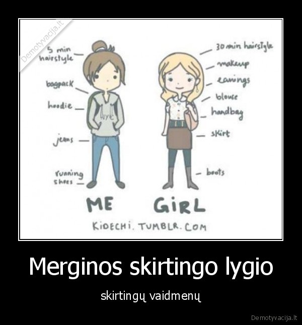 Merginos skirtingo lygio