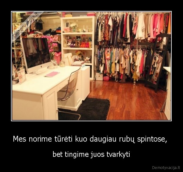 Mes norime tūrėti kuo daugiau rubų spintose, 
