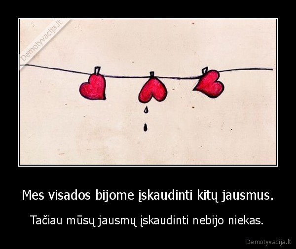 Mes visados bijome įskaudinti kitų jausmus.