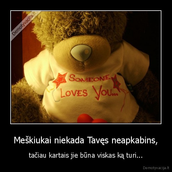 Meškiukai niekada Tavęs neapkabins,