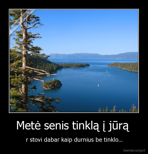 Metė senis tinklą į jūrą 