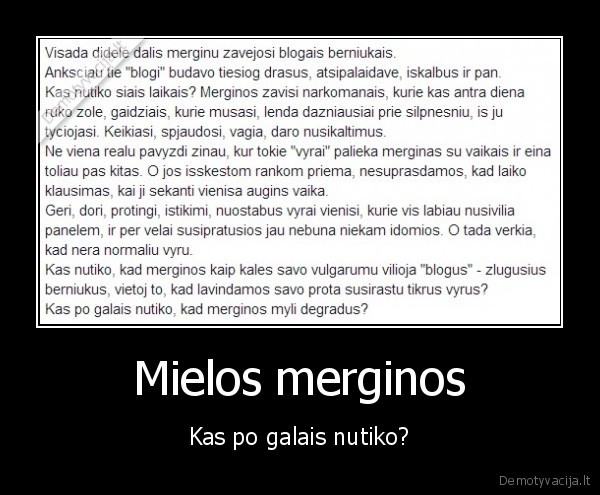 merginos, myli, degradus