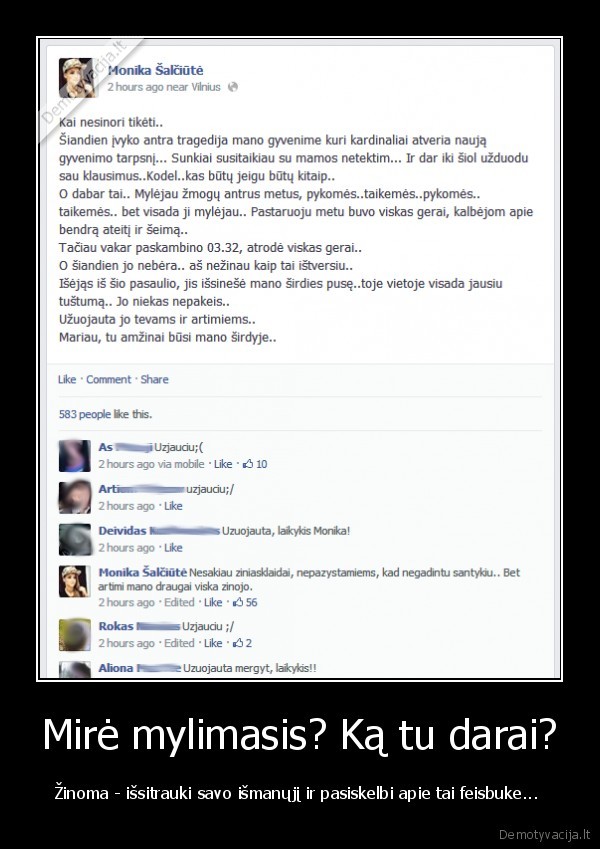 monika, salciute,mirtis