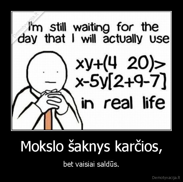 Mokslo šaknys karčios,