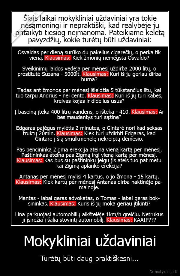 Mokykliniai uždaviniai