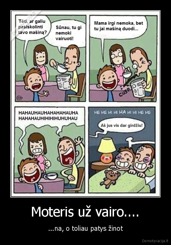 Moteris už vairo....