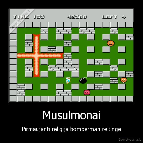 musulmonai, pirmaujanti, religija, bomberman, reitinge