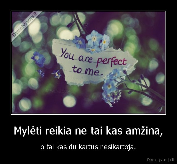 Mylėti reikia ne tai kas amžina,