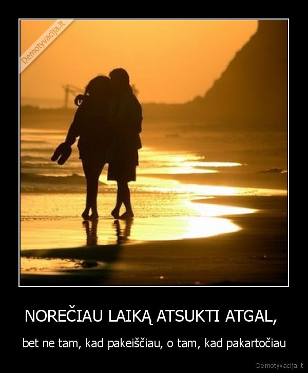 NOREČIAU LAIKĄ ATSUKTI ATGAL, 