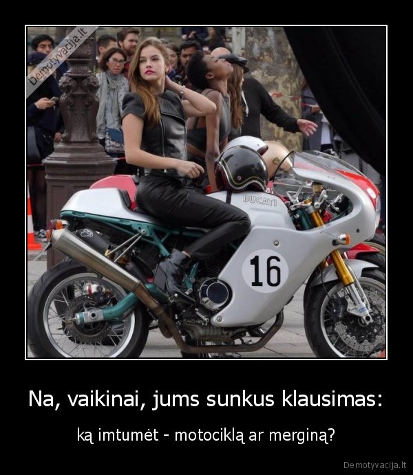 mergina,motociklas,klausimas