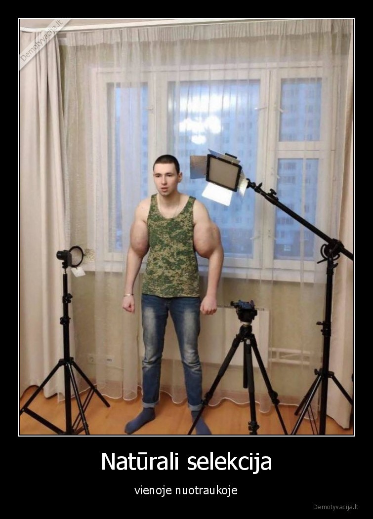 bicepsai,debilas,naturali,selekcija