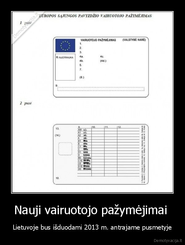 Nauji vairuotojo pažymėjimai 