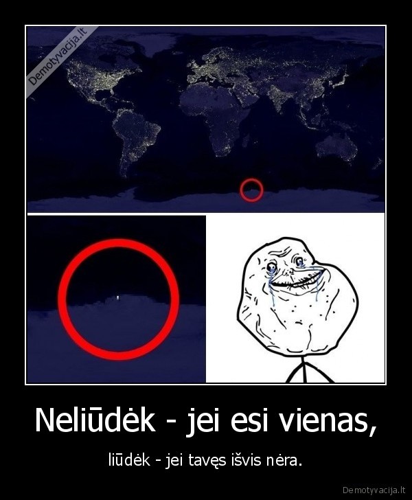 Neliūdėk - jei esi vienas,