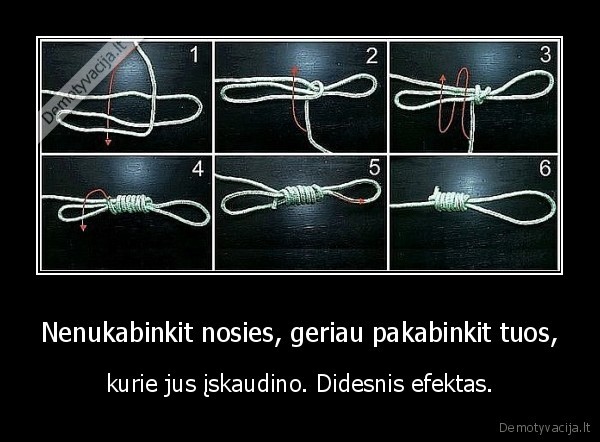 Nenukabinkit nosies, geriau pakabinkit tuos,