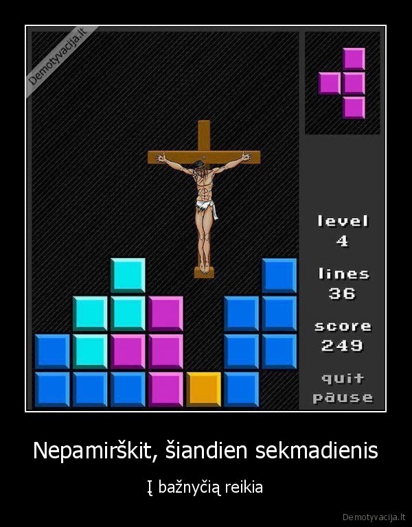 jezus, kristus,tetris,juodas, humoras,sekmadienis