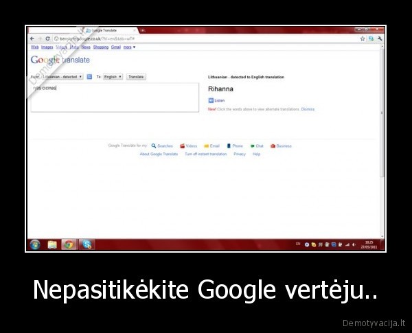 Nepasitikėkite Google vertėju..