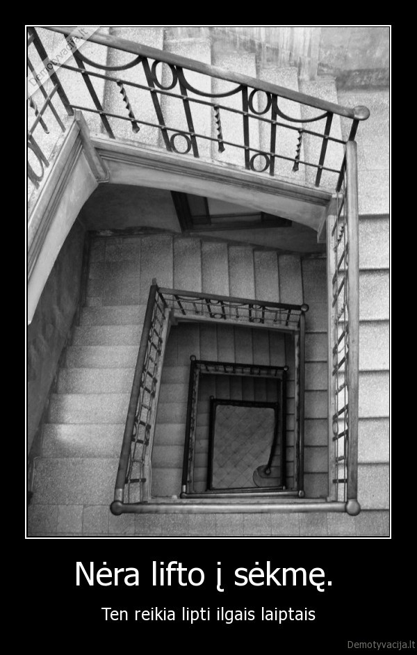 Nėra lifto į sėkmę. 