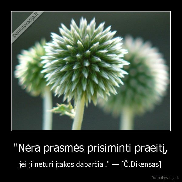 &quot;Nėra prasmės prisiminti praeitį,