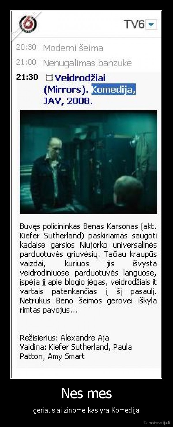 tv24, komedija, veidrodziai