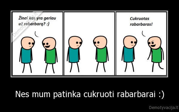 cukruotas, rabarbaras