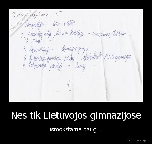 Nes tik Lietuvojos gimnazijose