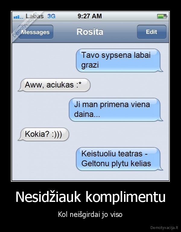 juokinga, sms,sms, susirasinejimas,komplimentas, merginai,keistuoliu, teatras