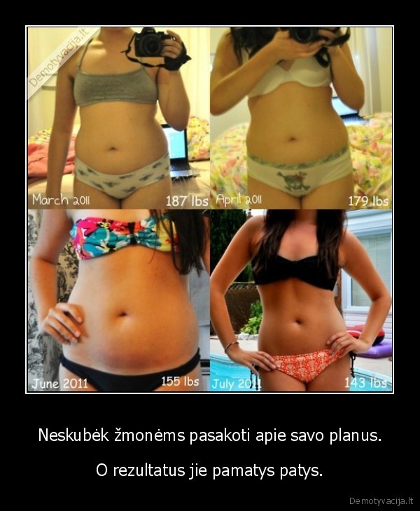 Neskubėk žmonėms pasakoti apie savo planus.