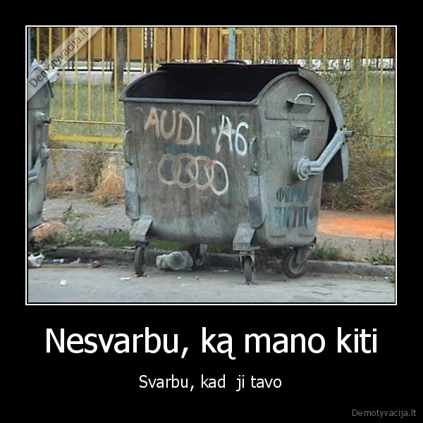 Nesvarbu, ką mano kiti