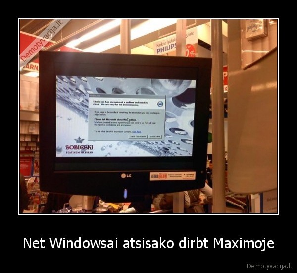 Net Windowsai atsisako dirbt Maximoje