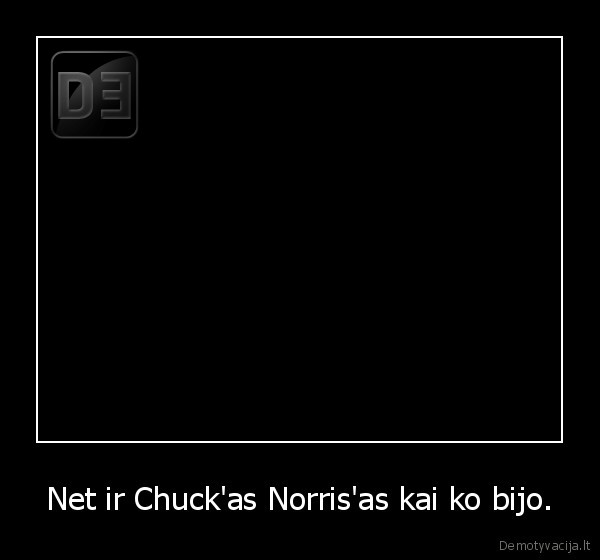 Net ir Chuck'as Norris'as kai ko bijo.