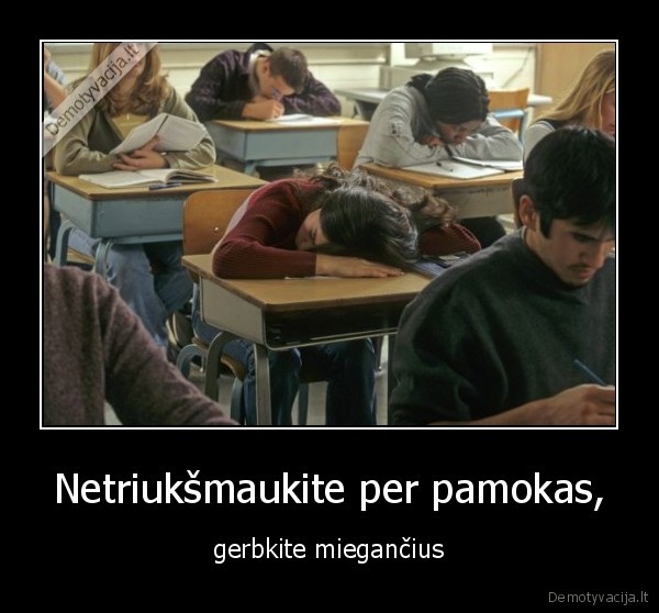 Netriukšmaukite per pamokas,