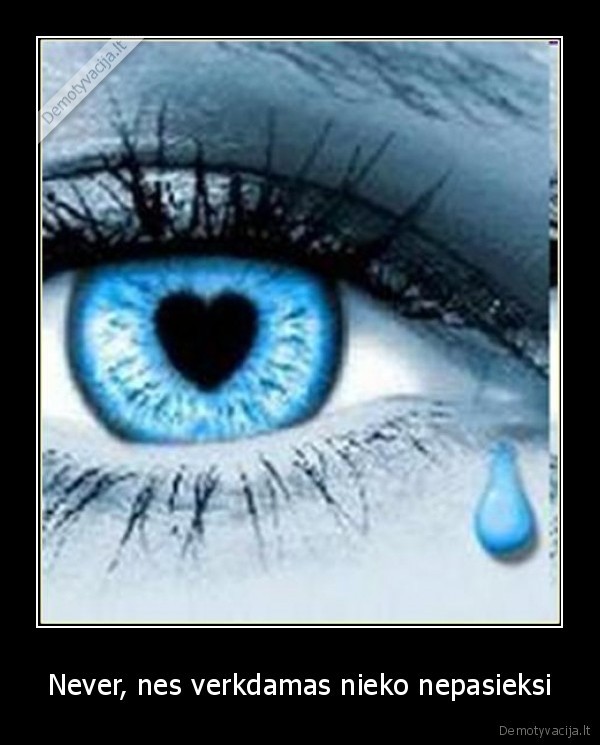 Never, nes verkdamas nieko nepasieksi