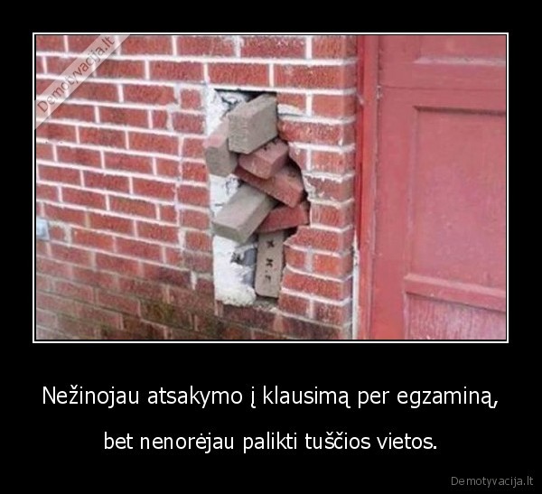 atsakymas,klausimas,egzaminas,plytos