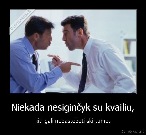 Niekada nesiginčyk su kvailiu,