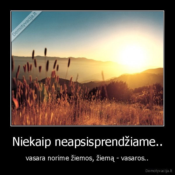 Niekaip neapsisprendžiame..