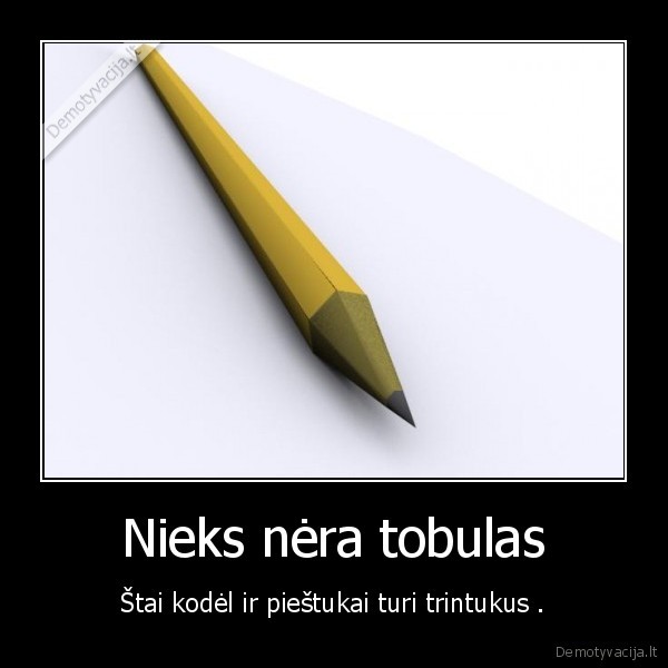 Nieks nėra tobulas