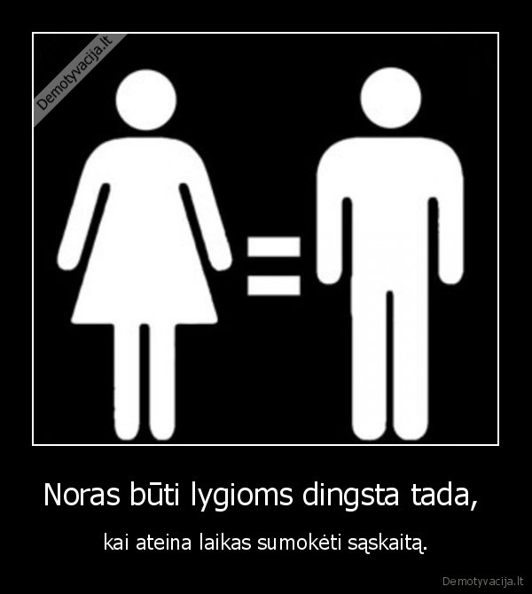 Noras būti lygioms dingsta tada, 