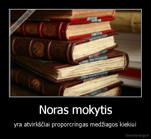 noras,mokytis,atvirksciai,proporcingas,medziaga