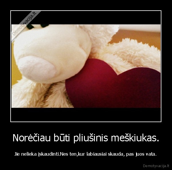 Norėčiau būti pliušinis meškiukas.