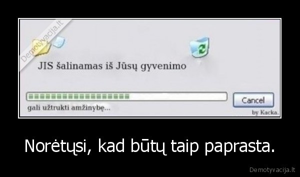 Norėtųsi, kad būtų taip paprasta.