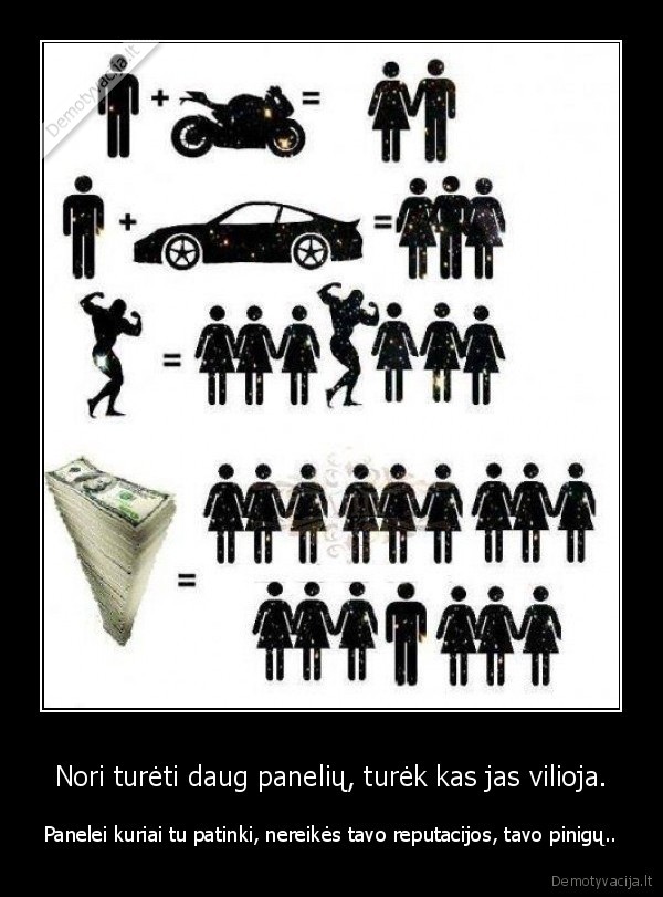 Nori turėti daug panelių, turėk kas jas vilioja.