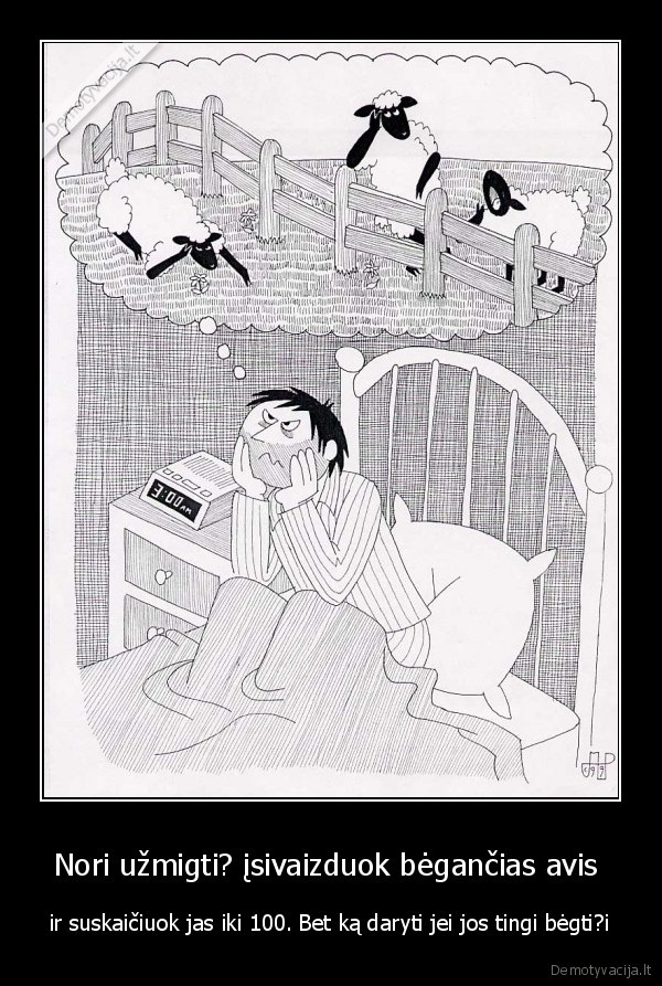 Nori užmigti? įsivaizduok bėgančias avis 