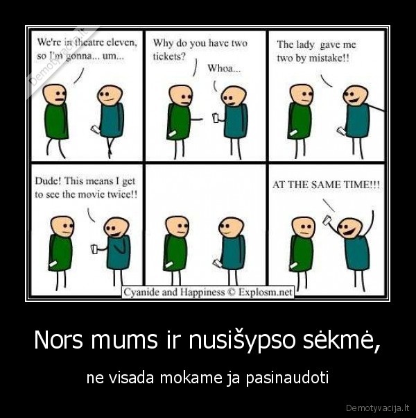 Nors mums ir nusišypso sėkmė,