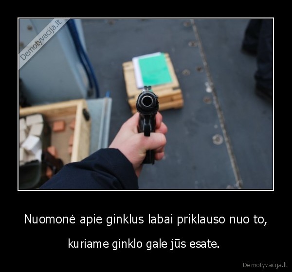 Nuomonė apie ginklus labai priklauso nuo to,