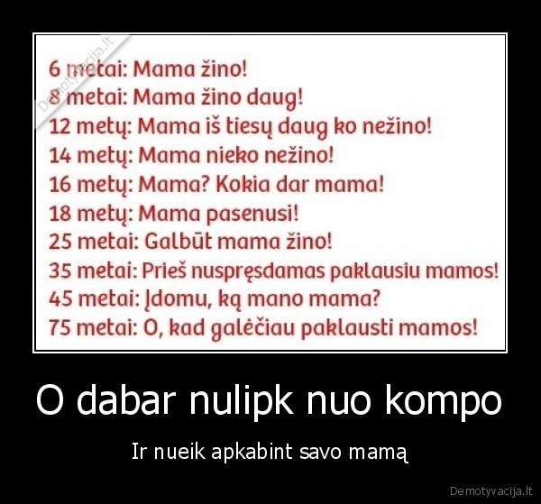 O dabar nulipk nuo kompo